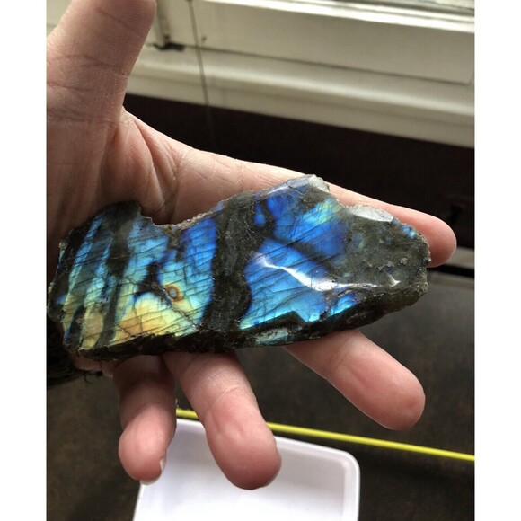 Labradorite One Side Polished Flash Stunning Colors Slab Spectrolite Reiki Stone - Picture 12 of 16